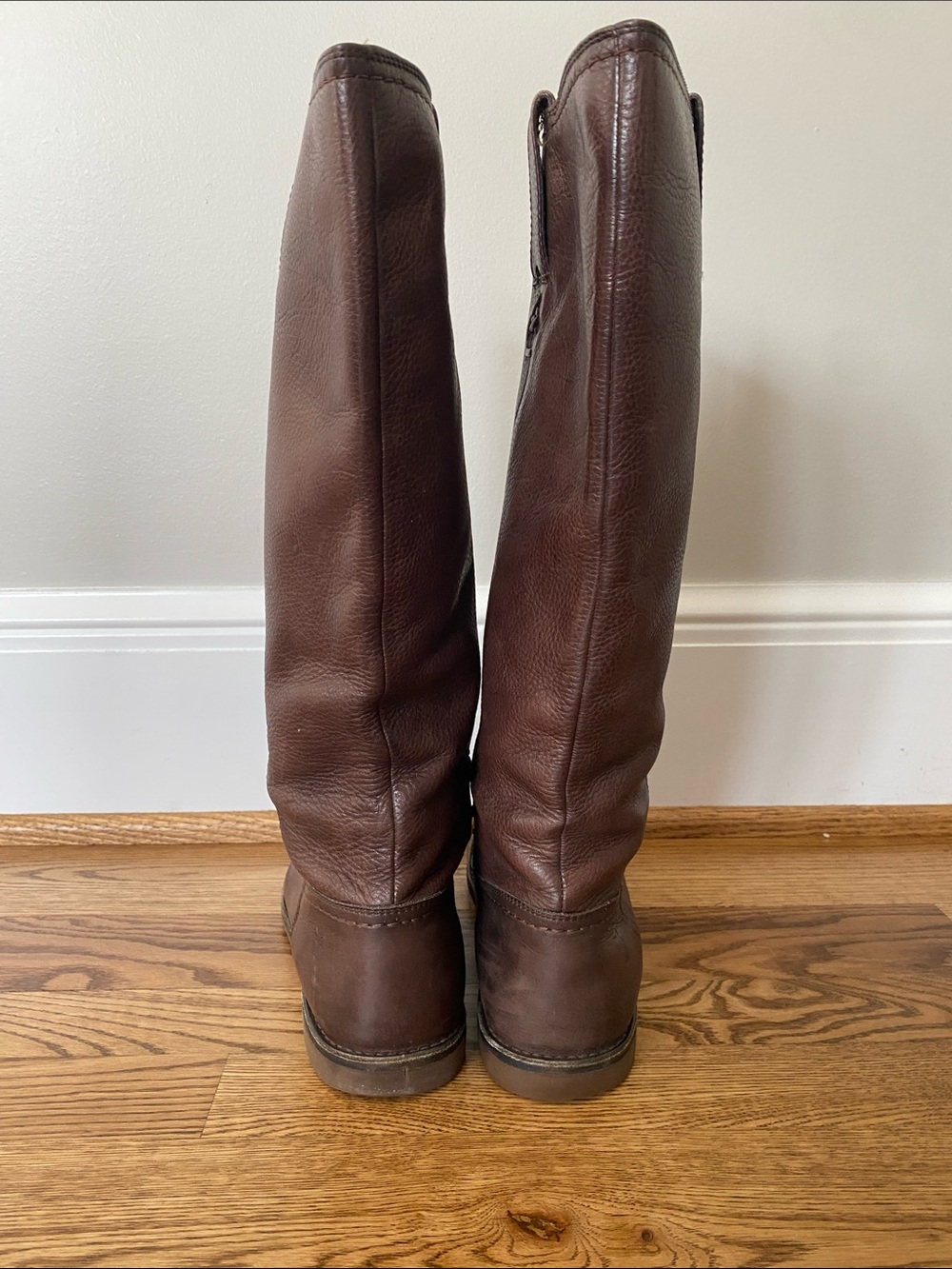 Frye size 10 Celia X stitch tall riding boots dark brown leather pull on - Picture 7 of 16